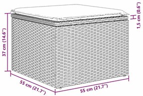 vidaXL Σετ Καναπέ Κήπου με μαξιλάρι 8 pcs Μπεζ Πολυ ράταν