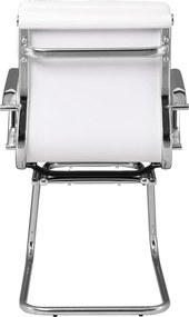 BF4800V Πολυθρόνα Γραφείου Επισκέπτη, Μέταλλο Χρώμιο, PU  Άσπρο   2τμχ