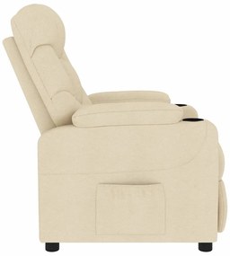 vidaXL Πολυθρόνα Μασάζ Κρεμ Υφασμάτινη