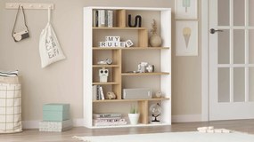 Βιβλιοθήκη Φυσικό / Λευκό FEVERA 90x22x123.6