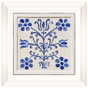 Κάδρο Folk Tiles VI FA13253 50x50cm Blue MindTheGap Τετράγωνοι Wood