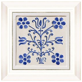 Κάδρο Folk Tiles VI FA13253 50x50cm Blue MindTheGap Τετράγωνοι Ξυλο