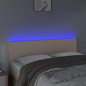 Κεφαλάρι Κρεβατιού LED Καπουτσίνο 144x5x78/88 εκ. Συνθετ. Δέρμα - Καφέ