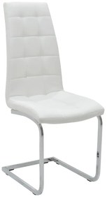 Καρέκλα Darrell pakoworld PU λευκό-βάση χρωμίου Σετ 2 Τεμαχίων