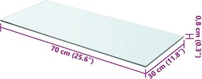 vidaXL Ράφι Πάνελ Διάφανο 70 x 30 εκ. Γυάλινο
