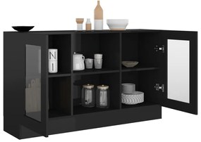 vidaXL Βιτρίνα Γυαλιστερό Μαύρο 120 x 30,5 x 70 εκ. από Μοριοσανίδα