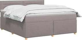 vidaXL Κρεβάτι box spring με στρώμα Taupe 140 x 200 cm Ύφασμα