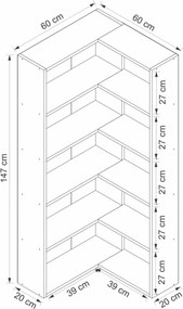 Βιβλιοθήκη Λευκό APRESAS 120x20x147