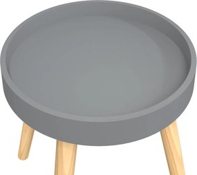 vidaXL Βοηθητικό Τραπέζι Γκρι 38x38x40 εκ. Επεξ. Ξύλο &amp; Μασίφ Πεύκο