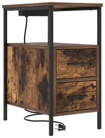 vidaXL Κουτιά Κρεβατοκάμαρας 2 pcs Καπνιστή δρυς 30 x 48 x 61 εκ