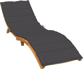 vidaXL Μαξιλάρι Ξαπλώστρας Ανθρακί 200x50x4 εκ. Ύφασμα
