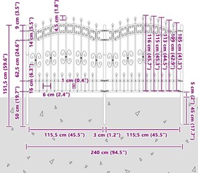 vidaXL Φράχτης Κήπου Kampen Λευκό 240 x 166 εκ