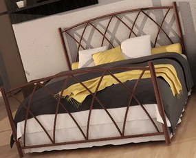 Κρεβάτι Ερμής-150x200-Καφέ Σφυρίλατο-Με ποδαρικό