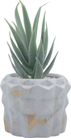 Τεχνητό Φυτό σε Μοντέρνο Κεραμικό Άσπρο Γλαστράκι 7x13cm
