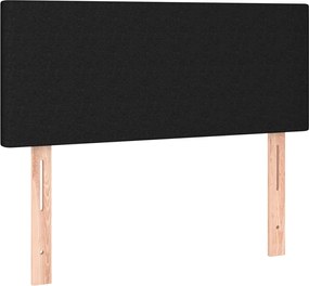 vidaXL Κρεβάτι Boxspring με Στρώμα &amp; LED Μαύρο 90x190 εκ. Υφασμάτινο