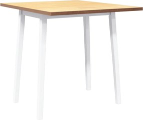 vidaXL Τραπεζαρία Λευκό μασίφ ξύλο καουτσούκ