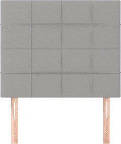 vidaXL Κεφαλάρι Ανοιχτό Γκρι 100x5x118/128 εκ. Ύφασμα