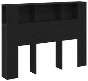 vidaXL Κρεβάτι με Κεφαλάρι Μαύρη δρυς 140 x 19 x 104.5 εκ.
