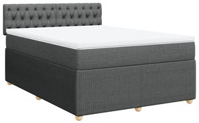 ΚΡΕΒΑΤΙ BOXSPRING ΜΕ ΣΤΡΩΜΑ ΣΚΟΥΡΟ ΓΚΡΙ 160X200 ΕΚ ΥΦΑΣΜΑΤΙΝΟ 3287515