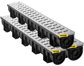 VEVOR Drainage Trench Driveway Channel Drain Kit Metal Grate-5.8