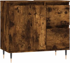 vidaXL Ντουλάπι Μπάνιου Καπνιστή Δρυς 65x33x60 εκ. Επεξεργασμένο Ξύλο