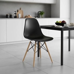 Καρέκλα Julita PP μαύρο-φυσικό πόδι 46x50x82εκ 46x50x82 εκ.