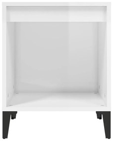 vidaXL Κομοδίνα Γυαλιστερό Λευκό 40x35x50 εκ.