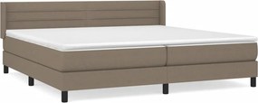 vidaXL Κρεβάτι Boxspring με Στρώμα Taupe 200x200 εκ. Υφασμάτινο