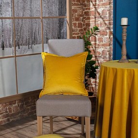 Μαξιλάρι Διακοσμητικό (Με Γέμιση) Velvet 14 Yellow Teoran 45X45 Cotton-Acrylic
