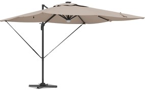 vidaXL Ομπρέλα με Βραχίονα με LEDs Ταουπέ 286x285x270 cm Αλουμίνιο
