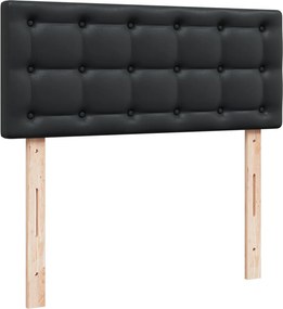 vidaXL Κρεβάτι Boxspring με Στρώμα Μαύρο 120 x 200 εκ. Συνθετικό Δέρμα