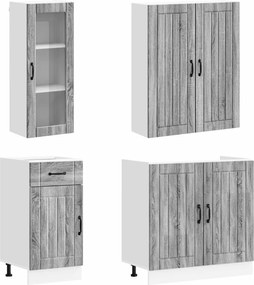 vidaXL Μονάδα κουζίνας LUCCA 8 pcs Γκρι Sonoma Επεξεργασμένο Ξύλο