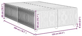 Σκελετός Κρεβατιού Χωρίς Στρώμα Σκ. Καφέ 120x200 εκ. Υφασμάτινο - Καφέ