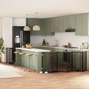 Διαχωριστικό Σκύλων/Πόρτα Πτυσσόμενο 12 Πάνελ 600εκ Ξύλο Λεύκας