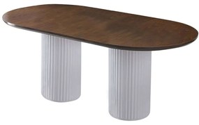 Τραπέζι Li 974NMB1550 200x100x77cm Walnut-White Mdf,Ξύλο