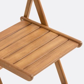 Σετ 2 πτυσσόμενες καρέκλες κήπου από μασίφ ακακία, TIKAO