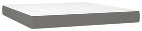 vidaXL Κρεβάτι Boxspring με Στρώμα &amp; LED Σκ.Γκρι 180x200 εκ Υφασμάτινο