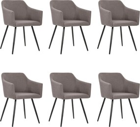 vidaXL Καρέκλες Τραπεζαρίας 6 τεμ. Χρώμα Taupe Υφασμάτινες