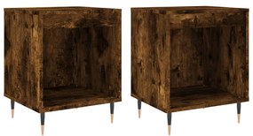 vidaXL Κομοδίνα 2 τεμ. Καπνιστή Δρυς 40 x 35 x 50 εκ. Επεξεργ. Ξύλο