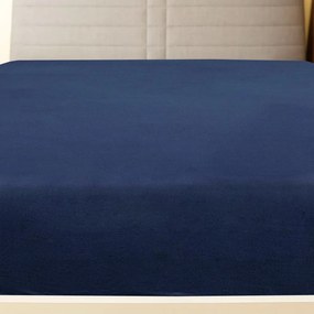 VidaXL Σεντόνι Με Λάστιχο Μπλε 140 x 200 εκ. Βαμβακερό Ζέρσεϊ