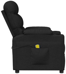 vidaXL Πολυθρόνα Μασάζ Ηλεκτρική Μαύρη Υφασμάτινη