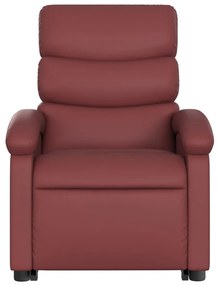 Πολυθρόνα Ανακλινόμενη με Ανύψωση Μπορντό Συνθετικό Δέρμα - Κόκκινο
