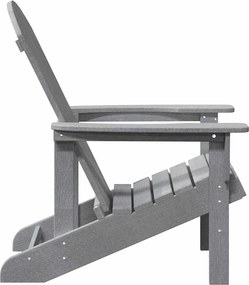 vidaXL Καρέκλα Adirondack Ανοιχτό γκρι HDPE