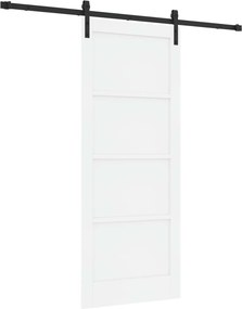 vidaXL Συρόμενη Πόρτα 83 x 202 εκ. Επεξεργασμένο Ξύλο Λευκό και Μαύρο