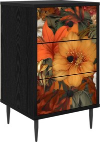 vidaXL Κομοδίνο GENNEP Μαύρη Δρυς 36 x 33 x 61 εκ. Επεξεργασμένο Ξύλο