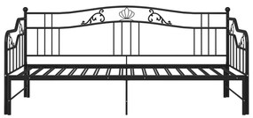 vidaXL Πλαίσιο για Καναπέ - Κρεβάτι Μαύρο 90 x 200 εκ. Μεταλλικό