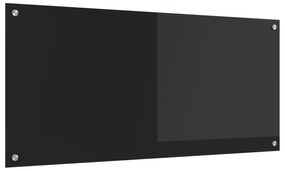 vidaXL Πλακάκι Κουζίνας Μαύρο 110x50x0,6 εκ Γυαλί Σαπουνοειδές