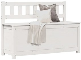vidaXL Παγκάκι Λευκό 110 x 41 x 76,5 εκ. από Μασίφ Ξύλο Πεύκου