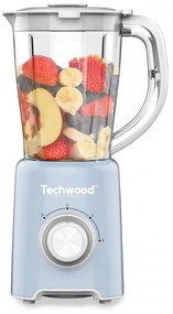 Μπλέντερ Techwood TBL-784, 500W, 1.5 l, 2 ταχύτητες + παλμοί, ατσάλινες λεπίδες, γαλάζιο χρώμα