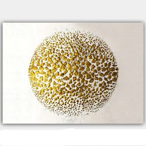 Πίνακας Καμβάς 441HPE2697 100x70cm White-Gold Wallity Οριζόντιοι Wood, Canvas